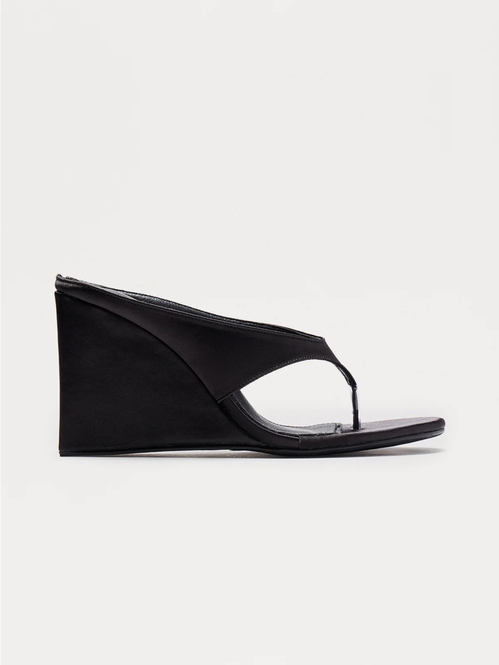 Black Wedge Thong Sandals - Sleek Women’s Summer Shoe